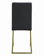 Chantar 4 Black Leatherette/Brass Metal Side Chairs