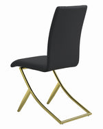 Chantar 4 Black Leatherette/Brass Metal Side Chairs