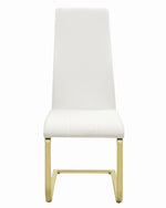 Chantar 4 White Leatherette/Brass Metal Side Chairs