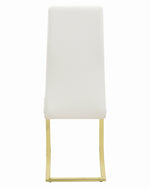 Chantar 4 White Leatherette/Brass Metal Side Chairs