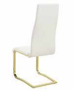 Chantar 4 White Leatherette/Brass Metal Side Chairs