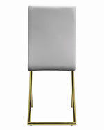 Chantar 4 White Leatherette/Brass Metal Side Chairs