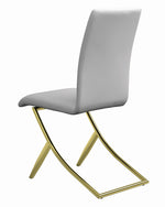 Chantar 4 White Leatherette/Brass Metal Side Chairs