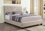 Chloe Oatmeal Fabric Upholstered Cal King Bed (Oversized)