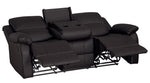 Clarkdale Dark Brown Vinyl Manual Recliner Sofa