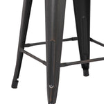 Clelia 2 Distressed Black Metal Bar Stools