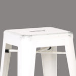 Clelia 2 Distressed White Metal Bar Stools