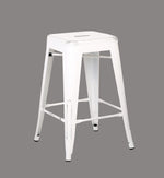 Clelia 2 Distressed White Metal Counter Height Stools