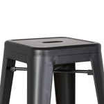 Clelia 2 Matte Black Metal Counter Height Stools