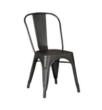 Cole 2 Distressed Black Metal Side Chairs