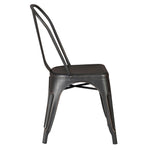 Cole 2 Distressed Black Metal Side Chairs