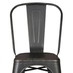 Cole 2 Distressed Black Metal Side Chairs