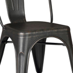 Cole 2 Distressed Black Metal Side Chairs