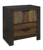 Cooper Multi-Tone Wire Brushed Finishes Wood Nightstand