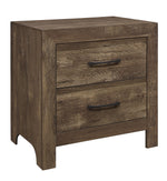 Corbin Rustic Brown Wood 2-Drawer Nightstand