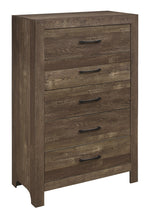 Corbin Rustic Brown Wood 5-Drawer Chest