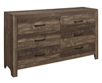 Corbin Rustic Brown Wood 6-Drawer Dresser