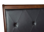 Cotterill Dark Cherry Wood/Black Faux Leather Full Bed