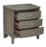 Cotterill Gray Wood 3-Drawer Nightstand