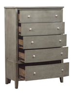 Cotterill Gray Wood 5-Drawer Chest