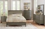 Cotterill Gray Wood/Faux Leather Cal King Bed