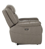 Danio Brownish Gray Leather Power Recliner