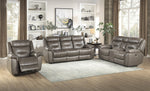 Danio Brownish Gray Leather Power Recliner