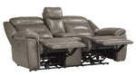 Danio Brownish Gray Power Recliner Loveseat w/Console