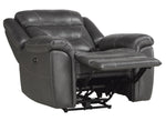 Danio Dark Gray Leather Power Recliner