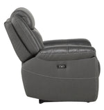 Danio Dark Gray Leather Power Recliner