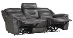 Danio Dark Gray Leather Power Recliner Sofa