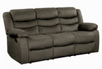 Discus Brown Fabric Manual Recliner Sofa