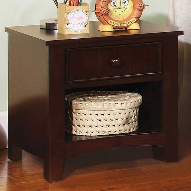 Omnus Dark Walnut Wood Nightstand