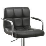 Dora Black PU Leather Swivel Bar Stool