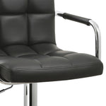 Dora Black PU Leather Swivel Bar Stool