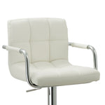 Dora White PU Leather Swivel Bar Stool