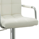 Dora White PU Leather Swivel Bar Stool