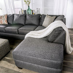 Earl 2-Pc Gray Chenille RAF Sectional Sofa