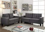 Earsom Gray Linen Fabric 2-Seat Sofa