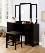 Enrico Espresso Wood Vanity w/Mirror & Stool