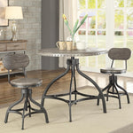 Fatima 3-Pc Gray Oak Wood/Metal Counter Height Table Set