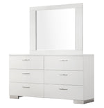 Felicity 5-Pc Glossy White LED Lighting Cal King Bedroom Set