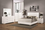 Felicity Glossy White Wood 2-Drawer Nightstand