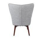 Garaile Grey Linen-Like Fabric Accent Chair with Ottoman