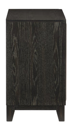 Grant Ebony Wood 2-Drawer Nightstand