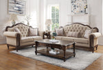 Heath Court Neutral Hued Brown Textured Fabric Loveseat