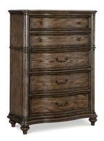 Heath Court Oak Wood 5-Drawer Chest