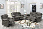 Heaven Slate Blue Leatherette Power Recliner Loveseat