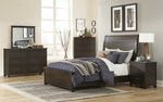 Hebron Dark Cherry Wood Queen Bed