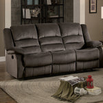 Jarita Chocolate Vinyl Manual Recliner Sofa